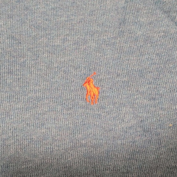 Polo Ralph Lauren Sweater Pullover 1/4 Zip Cotton Blue Sweatshirt Mens L Large - Picture 2 of 8